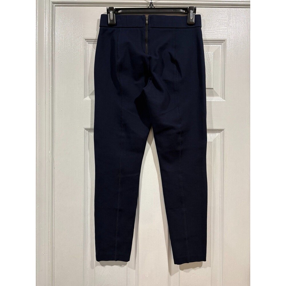 J Crew Pixie Pants Womens S Navy Blue Stretch Ponte Skinny Leg Back Zip